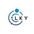 LKY letter technology logo design on white background. LKY creative initials letter IT logo concept. LKY letter design