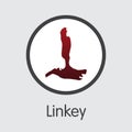 LKY - Linkey. The Icon of Coin or Market Emblem. Royalty Free Stock Photo