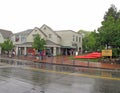 LL Bean flagship store Freeport Maine in rain