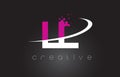 LL L Creative Letters Design With White Pink Colors