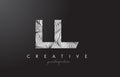 LL L Letter Logo with Zebra Lines Texture Design Vector.