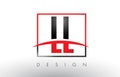 LL L Logo Letters with Red and Black Colors and Swoosh.