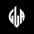 LLA circle letter logo design with circle and ellipse shape. LLA ellipse letters with typographic style. The three initials form a Royalty Free Stock Photo