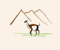 Llama animal in the mountains icon vector