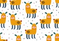 Llama baby cartoon pattern