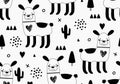 Llama baby cartoon pattern