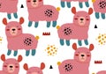 Llama baby cartoon pattern