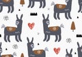 Llama baby cartoon pattern