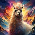 Ai Generated illustration Wildlife Concept of Llama Bolivia Royalty Free Stock Photo