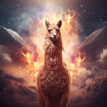 Ai Generated illustration Wildlife Concept of Llama Bolivia Royalty Free Stock Photo