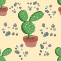 cacti cartoon mexico Peru desert vector. Color illustration