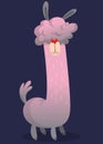 Llama cartoon alpaca. Lama animal vector isolated illustration Royalty Free Stock Photo