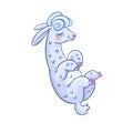 Llama cartoon alpaca. Llama animal vector isolated illustration. Design for card, sticker, fabric textile, t-shirt. Children,