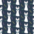 Llama in cateye glasses seamless pattern Royalty Free Stock Photo