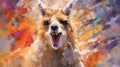 llama form and spirit through an abstract lens. dynamic and expressive llama print by using bold brushstrokes, Cute Lama Royalty Free Stock Photo