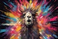 llama form and spirit through an abstract lens. dynamic and expressive llama print by using bold brushstrokes, Cute Lama Royalty Free Stock Photo