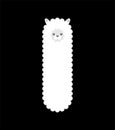 Llama head isolated. Lama Cute animal alpaca. cartoon vector