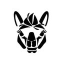 Llama head logo, animal image from simple shapes and lines, cute pet Royalty Free Stock Photo