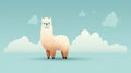 Minimalist Alpaca With Subtle Gradient Background