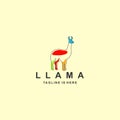 Llama logo with flat design