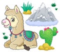 Llama and nature theme set 1