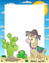 Llama in sombrero theme frame 1