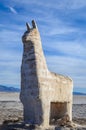 Llama statue made of salt at Salinas Grandes in Jujuy, Argentina Royalty Free Stock Photo