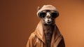 Llama In Jacket And Sunglasses: A Stylish And Emotive Portrait