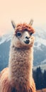 Llama Wallpaper 32k Uhd Y2k Aesthetic Snow Scene With Dadaist Photomontage