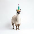 A Llama Wearing A Birthday Party Hat