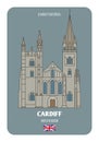 Llandaff Cathedral in Cardiff, UK. Architectural symbols of European cities