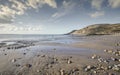 Sandy beach of Llandudno bay at low tide Royalty Free Stock Photo