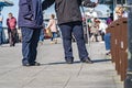 Llandudno , Wales - April 23 2018 : Folks enjoying the Pier at the seaside resort of Llandudno, North Wales, United Royalty Free Stock Photo