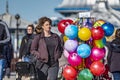 Llandudno , Wales - April 23 2018 : Folks enjoying the Pier at the seaside resort of Llandudno, North Wales, United Royalty Free Stock Photo