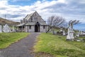Llandudno , Wales, UK - April 22 2018 : St Tudno`s church and cemetery on the Great Orme at Llandudno, Wales, UK