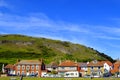 Llandudno West shore with a view of Great Orme behind the houses Royalty Free Stock Photo