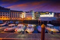 Llanes marina port sunset in Asturias Spain