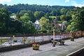 Llangollen railway View of the Platform and Dee River Wales 