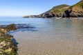 Llangrannog Beach and Pendinas Lochdyn Royalty Free Stock Photo