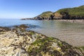 Llangrannog Beach and Pendinas Lochdyn Royalty Free Stock Photo