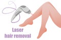 lLaser hair removal Woman legs isolated on white background, hair and bulb removal, laser hair removal, hair removal