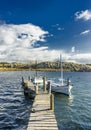 llaut on wooden dock Royalty Free Stock Photo