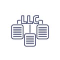 LLC documents line icon on white Royalty Free Stock Photo