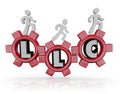 LLC Limited Liability Corporation Acronym People Walking Gears