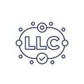 LLC line icon, Limited Liability Company