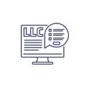 LLC online registration line icon