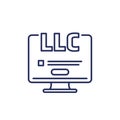 LLC online registration line icon, Limited Liability Company