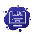 LLC online registration line icon