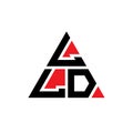 LLD triangle letter logo design with triangle shape. LLD triangle logo design monogram. LLD triangle vector logo template with red Royalty Free Stock Photo
