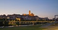 Lleida cathedral and city with evening sky